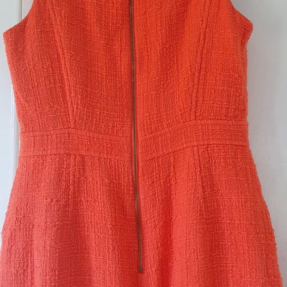 J. Crew Orange Sheath Tweed Dress with Pockets - Picture 10 of 12